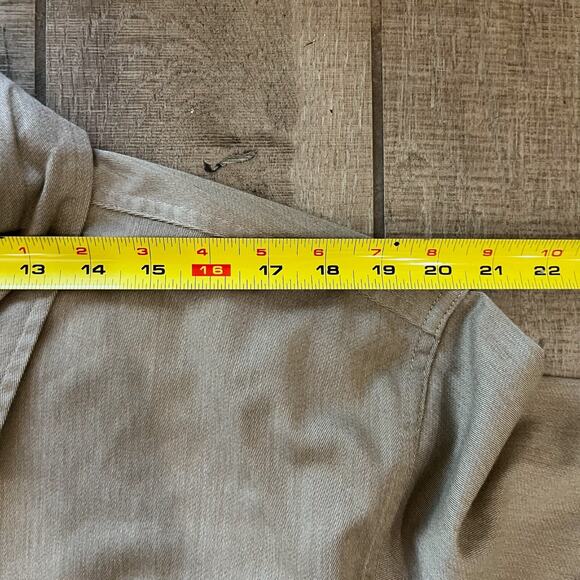 Wrangler Khaki Short Sleeve Button Down Shirt XL Utility Pockets Cotton Blend - Picture 8 of 9
